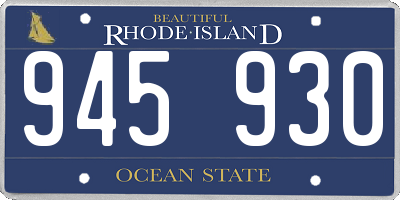 RI license plate 945930