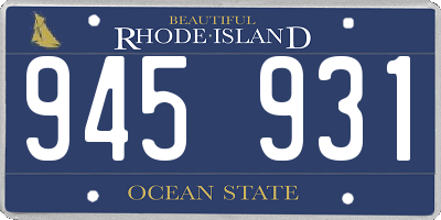 RI license plate 945931