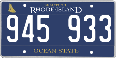 RI license plate 945933