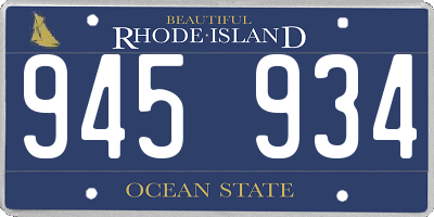 RI license plate 945934