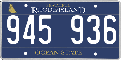 RI license plate 945936