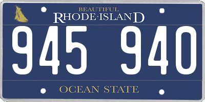 RI license plate 945940