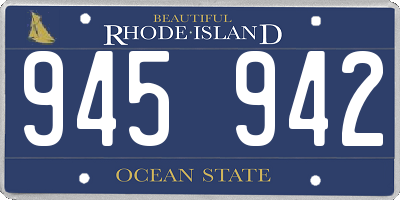 RI license plate 945942