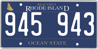 RI license plate 945943