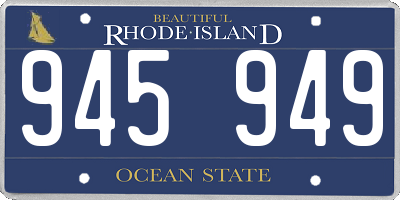 RI license plate 945949
