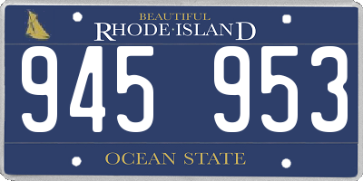 RI license plate 945953