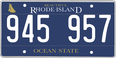 RI license plate 945957