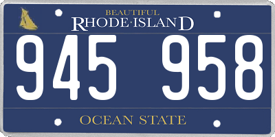 RI license plate 945958