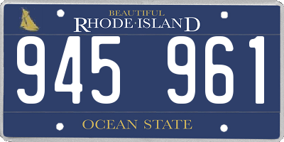RI license plate 945961