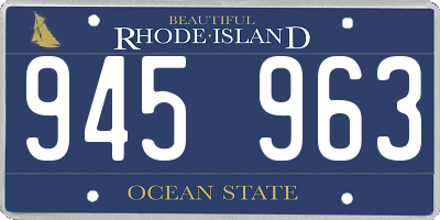 RI license plate 945963