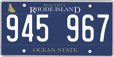RI license plate 945967