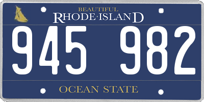 RI license plate 945982
