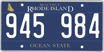 RI license plate 945984