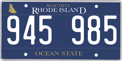 RI license plate 945985