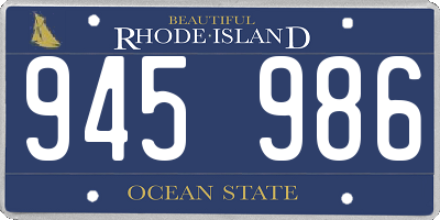 RI license plate 945986