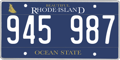 RI license plate 945987