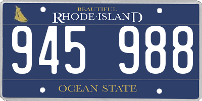 RI license plate 945988