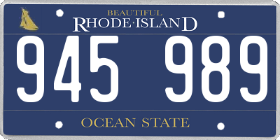 RI license plate 945989