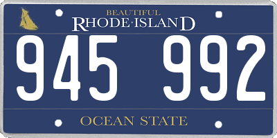RI license plate 945992