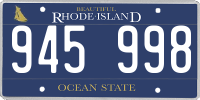 RI license plate 945998