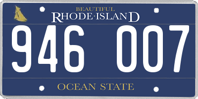 RI license plate 946007