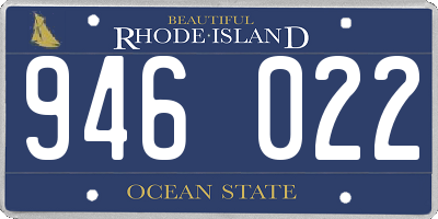RI license plate 946022