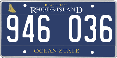 RI license plate 946036