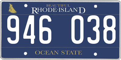 RI license plate 946038