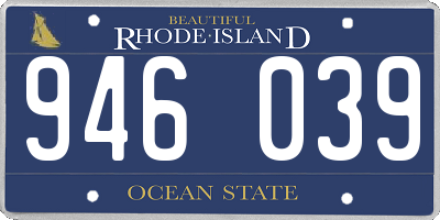 RI license plate 946039