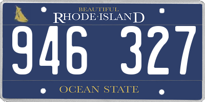RI license plate 946327