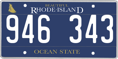 RI license plate 946343