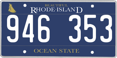 RI license plate 946353