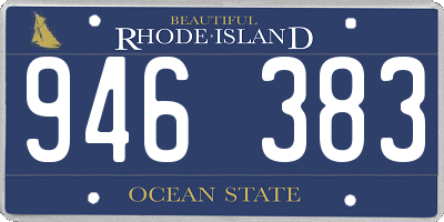 RI license plate 946383