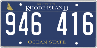 RI license plate 946416