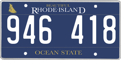 RI license plate 946418