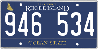 RI license plate 946534