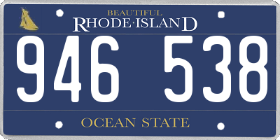 RI license plate 946538