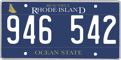 RI license plate 946542