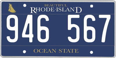 RI license plate 946567