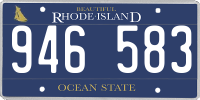 RI license plate 946583