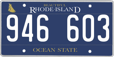 RI license plate 946603