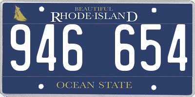 RI license plate 946654