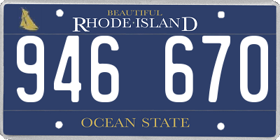 RI license plate 946670