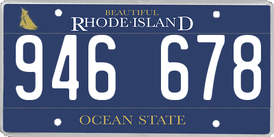 RI license plate 946678