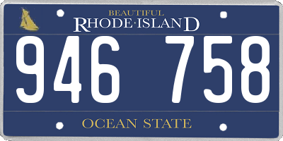 RI license plate 946758