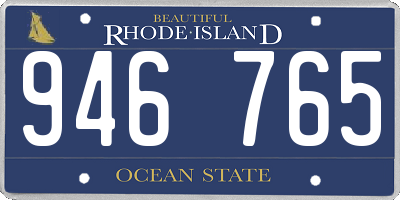 RI license plate 946765