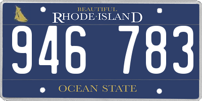 RI license plate 946783