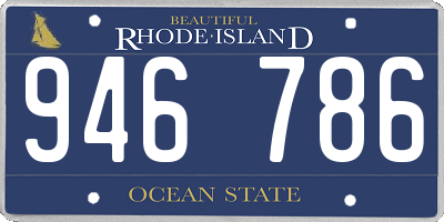 RI license plate 946786