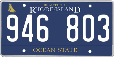 RI license plate 946803
