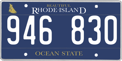 RI license plate 946830